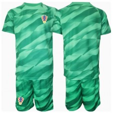 Kroatien Målvakt Bortaställ Barn EM 2024 Korta ärmar (+ Korta byxor)